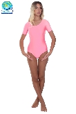 BODY DANZA IN LYCRA MEZZA MANICA ROSA DONNA